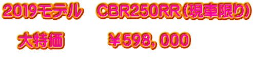 2019モデル CBR250RR(現車限り) 大特価 ¥598,000
