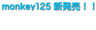 monkey125 新発売!!