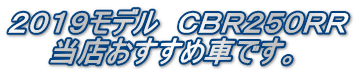 2019モデル CBR250RR 当店おすすめ車です。